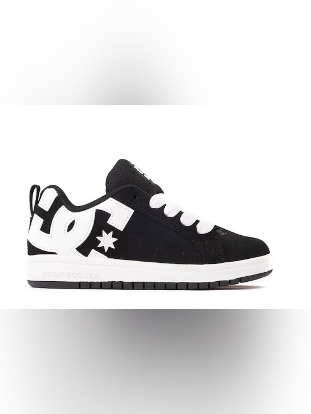 DC Kids Black and White Skate Sneakers BIG BOY